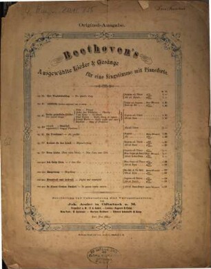 Ausgewählte Lieder und Gesänge : für 1 Singstimme mit Pianoforte, [10]. Freudvoll und leidvoll : ohne op. ; Alt oder Baryt.