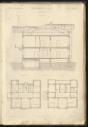 "Verwaltungs-Gebäude in Stain. Ueberdeckung des Eingangs."