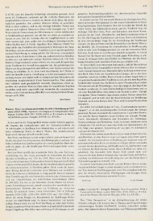 675-676 [Rezension] Bornert, René, La réforme protestante du culte a Strasbourg au XVI. siècle