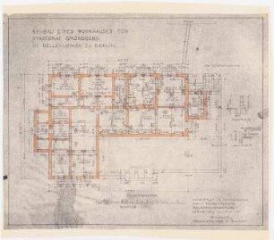 Neubau eines Wohnhauses für Staatsrat Gründgens im Bellevuepark, Berlin: Grundriss Kellergeschoss 1:100