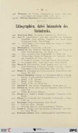 Lithographien, dabei Inkunabeln des Steindrucks (Nr. 1400 - 1527)