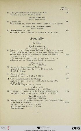 Aquarelle I.Teil (Nr. 49-76)