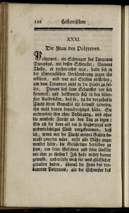 XXXI. Die Frau des Polyxenes. - XXXIX. Die belohnte Redlichkeit.