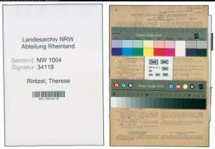 Entnazifizierung Therese Rintzel , geb. 08.04.1921 (Bueroangestellte)