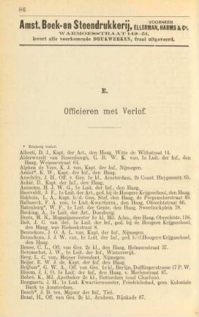 E. Officieren met verlof