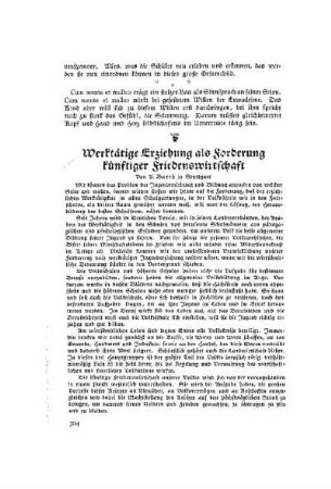 Werktätige Erziehung als Förderung künftiger Friedenswirtschaft