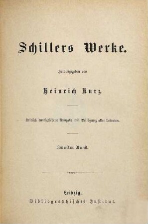 Schillers Werke, 2