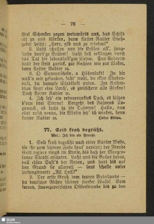 77. Seid froh begrüßt