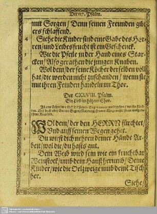 Der CXXVIII. Psalm