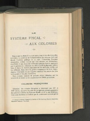 Le Systeme Fiscal Aux Colonies.