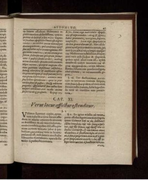 Cap. XI. Verus locus affectus ostenditur