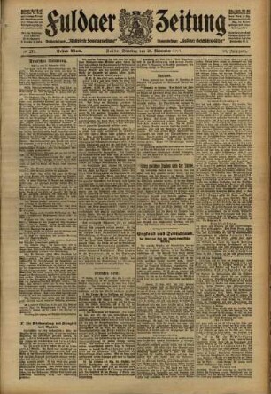 Erste Ausgabe vom Dienstag, den 28. November 1911.