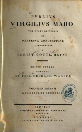 Publius Virgilius Maro [Opera], 1. Bucolica et Georgica