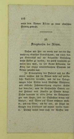 38. Kriegswesen der Roemer
