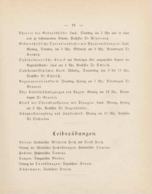 21, Leibesübungen