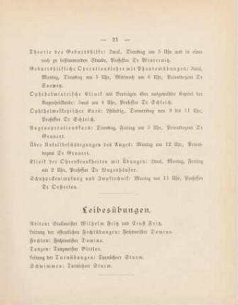 21, Leibesübungen
