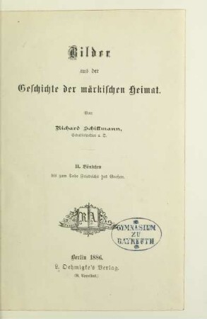 Bd. 2: Bis zum Tode Friedrichs des Grossen
