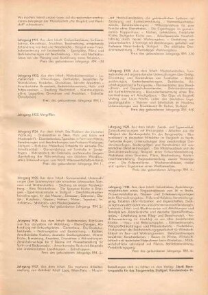 Wir machen hiermit unsere Leser auf die gebunden erschienenen Jahrgänge [...]