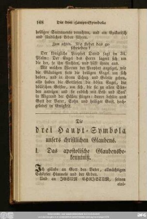 I. Das apostolische Glaubensbekenntniß.