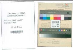 Entnazifizierung Erich Ulrich , geb. 23.06.1905 (Zollsekretaer)