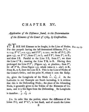 Chapter XV. Application of the Distances found, to the Determination of the Elements of the Comet of 1769, by Construction.