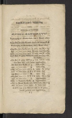 Voorjaars-Veiling der Nederlandsche Handel-Maatschappij.