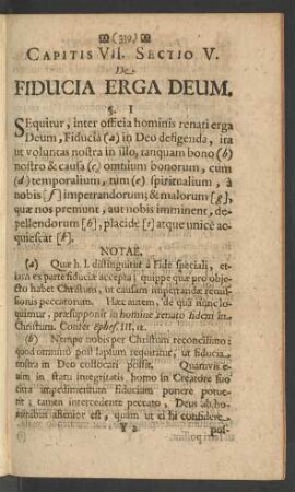 [...] Sectio V. De Fiducia Erga Deum.