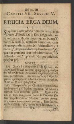 [...] Sectio V. De Fiducia Erga Deum.