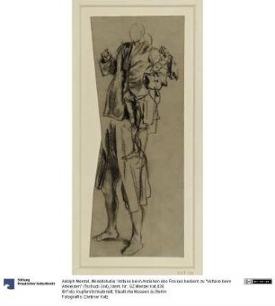 Modellstudie: Voltaire beim Anziehen des Rockes bedient. zu "Voltaire beim Ankleiden" (Tschudi 344)