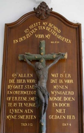 Belgien. West - Vlaanderen. Brugge. Beginjhof. Kreuz am Eingang