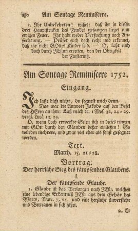 Am Sontage Reminiscere 1752
