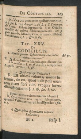 Tit. XXV. De Codicillis