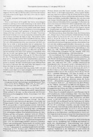 745-747 [Rezension] Kratz, Reinhard Gregor, Kyros im Deuterojesaja-Buch