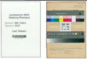 Entnazifizierung Wilhelm Lauf , geb. 03.04.1921 (Angestellter)