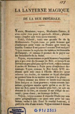 La lanterne magique de la Rue impériale