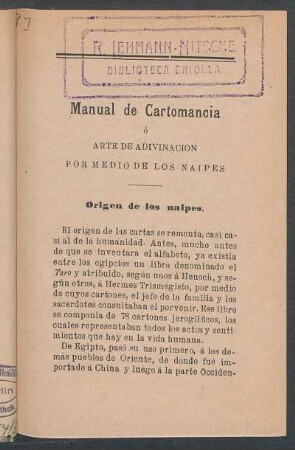 Origen de los naipes.
