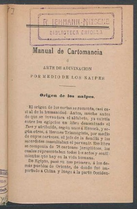 Origen de los naipes.