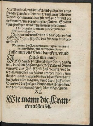 XI. Wie mann die Krancken trösten soll.