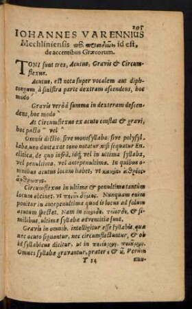 Johannes Varennius Mechliniensis [...] id est, de accentibus Graecorum.