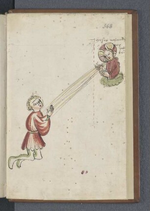 [Dichter im Gebet kniend vor Jesus in der Wolke]