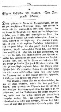 IV. Skizzirte Geschichte von Ligurien. Von Ganganelli. (Schluß.)