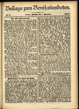 Zweite Ausgabe vom Sonntag, den 09. November 1902.