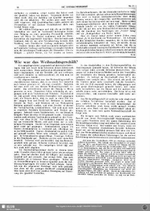 Wie war das Weihnachtsgeschäft?