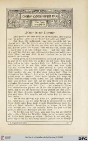 "Mode" in der Literatur