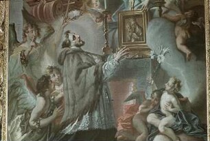 Der heilige Johann Nepomuk vor der Madonna von Altbunzlau