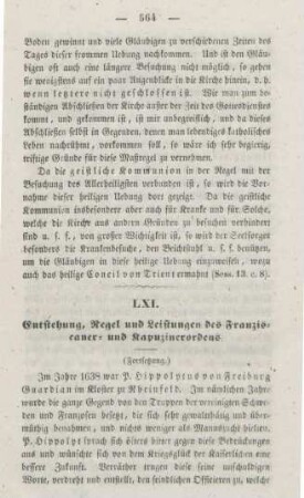 564-575 Entstehung, Regel und Leistungen des Franziscaner- und Kapuzinerordens : Fortsetzung