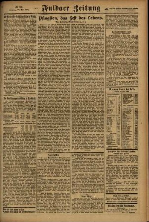 Zweite Ausgabe vom Sonntag, den 20. Mai 1923.