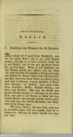 Zweite Abtheilung. Suppen
