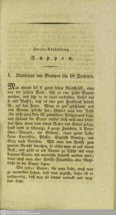 Zweite Abtheilung. Suppen