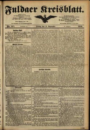 Ausgabe vom Freitag, den 10. September 1909.